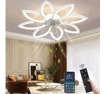 Wildcat griestu ventilators ar apgaismojumu Klusa moderna LED ar tālvadības pulti Taimeris Ziedu formas dizains Ventilators Griestu gaisma guļamistabai Virtuve