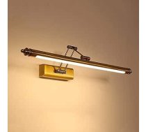 Retro misiņa spoguļlampa vannas istabai, LED vannas istabas gaisma spoguļlampa, regulējama ar metāla pamatni, Vintage kabineta gaisma, 3000 K silti balta sienas gaisma, iekštelpu antīka gaisma spoguļskapim, 60 cm / 12 W