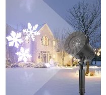 Ziemassvētku projektors ārā, LED sniega pārslas prožektora apgaismojums ārā, IP44 ūdensizturīgs, LED lampa dārzam, 2-6㎡ projekcijas laukums (iebūvēts)