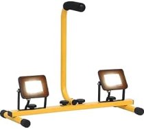 LED prožektors ar rokturi, 2 x 10W silti balts LED prožektors, āra LED prožektori, LED āra saules LED prožektors