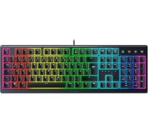 Razer Ornata V3 Flat Mecha Membrane datorspēļu tastatūra (klikšķaini membrānas slēdži, magnētiska mīksta plaukstas locītavas balsts, multivides taustiņi) QWERTZ DE izkārtojums | Black