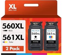 HALLOLUX PG-560XL CL-561XL kasetnes printeriem Canon 560 561 kasetnes priekš Canon Pixma TS5350i kasetnes TS5351i TS5350a TS7450A TS7451A TS7450i TS5350 TS7450 TS7451i TS5351 (melna krāsa )