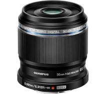 Olympus M.Zuiko Digital ED 30 mm F3.5 makro objektīvs, piemērots visām MFT kamerām (Olympus OM-D un PEN modeļi, Panasonic G sērija), melns
