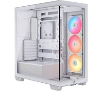 Corsair 3500X RS-R ARGB Mid-Tower PC korpuss - 3 x RS120-R ARGB ventilatori, vieta līdz 10 x 120 mm ventilatoriem, saderīgs ar aizmugurējo portu pamatplatēm - balts