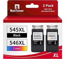 BunToner PG-545 546 XL saderīgs ar Canon printeru kasetnēm 545 546 XL Multipack priekš Canon pixma mx495 tr4550 kasetnes priekš Canon tr4551 ts3150 printeru kasetnēm (melns, krāsains, 2 gabali)