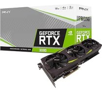 PNY GeForce RTX 3080 12 GB XLR8 Gaming Epic-X RGB Uprising Triple Fan Grafiskā karte LHR, VCG308012LTFMPB, melna