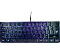 SureFire Kingpin X1 60% spēļu tastatūra vācu valodā, spēļu multimediju tastatūra, maza un mobila, RGB tastatūra ar apgaismojumu, 25 Anti-Ghosting taustiņi, vācu izkārtojums QWERTZ