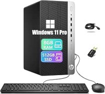 HP ProDesk 600 G3 MT galda dators, Intel Pentium G4400, 8GB RAM, 512GB SSD, WiFi, Bluetooth, ASV tastatūra, Windows 11 Pro (atjaunots)