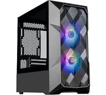 Cooler Master TD300 Mesh PC kaste - Mini Tower Micro-ATX un Mini-ITX, spēļu kaste ar augstu gaisa plūsmu, 2 x 120 mm ARGB ventilatori, rūdīta stikla sānu panelis, noņemams vāks, ARGB/PWM koncentrators