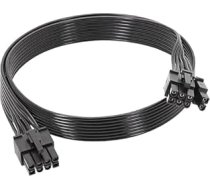 GIONAR PSU 65cm 6+2 Pin PCIE uz GPU Male barošanas kabelis Corsair, Thermaltake un ARESGAME - melns