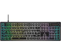 Corsair K55 CORE RGB membrānas vadu spēļu tastatūra - klusa, reaģējoša pārslēdzēji - noturīga pret šļakatām - 10 zonas RGB - multivides taustiņi - iCUE saderīga - QWERTY NA - PC, Mac -
