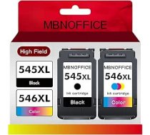 PG-545XL/CL-546XL daudzpaku saderīgas tintes kasetnes (melnas + krāsainas) priekš Canon PixmaTR4551 /TR4550/ iP2850 /MG2450 / PIXMA MG2550 / PIXMA MG2950 (2, melna krāsa)