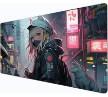 Anime tastatūra, spēļu tastatūra XXL (90 x 40 x 3 cm) Meitenes peles paliktnis - ar pretslīdes pamatni - gluda virsma - piemērots Anime un spēļu entuziastu peles un tastatūras datoram un tastatūrai Mājas birojs