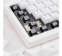 mintcaps 135Keys White Crystal Jelly Translucent MDA Profile Keycap, Custom Shine Through Keyboards Keycap for 60%65%75%80%95%100% Cherry Gateron MX Switches Mechanical