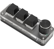 Pielāgojama makro tastatūra ar 3 pogām, pārnēsājama USB programmēšanas spēļu tastatūra ar karstās nomaiņas funkciju, mehāniskā spēļu tastatūra ar RGB apgaismojumu birojam, spēlēm, mūzikai