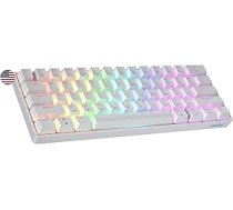 Geeky GK61 SE 60% mehāniskā spēļu tastatūra 61 taustiņš ar daudzkrāsainu RGB LED apgaismojumu PC/Mac spēlētājiem ANSI US American Layout (balta, mehāniskā, melna)
