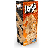 Hasbro A2120EU4 Jenga Classic bērnu spēle, kas veicina reakcijas ātrumu, no 6 gadu vecuma, brūna, 26 x 7,5 x 7,5 cm