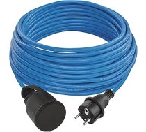 EMOS Schuko gada pagarinātājs, zils, 20 m kabelis, 1,5 mm², ar aizsargvāciņu, IP44 ūdensizturīgs un izturīgs pret salu, izmantošanai ārpus telpām, rūpniecībā, būvlaukumos.