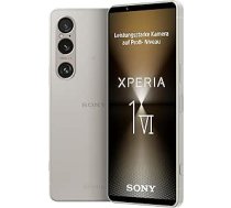 Sony Xperia 1 VI - 6,5 collu 19,5:9 FHD+ HDR OLED 120 Hz, trīskāršs objektīvs ar inovatīvu sensoru un ZEISS, 3,5 mm audio, Android 14, IP65/68, Dual SIM, platīna sudraba, 24+12 mēnešu garantija [Amazon