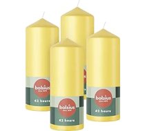 Bolsius gludās sveces - dzeltenas - 4 gabali - 15 x 6 cm - dekoratīvās mājas sveces - degšanas laiks 42 stundas - bez aromāta - satur dabīgo augu vasku - bez palmu eļļas