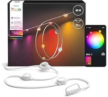 Philips Hue Festavia pastāvīgās pasaku gaismas āra gaismām, 18 m, 32 gaismas, 55 lūmeni katrā gaismā, aptumšojamas, izturīgas pret laikapstākļiem, ūdensizturīgas, baltas un krāsainas, balts kabelis