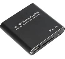 VBESTLIFE 4K multivides atskaņotājs, HD video atskaņotājs, multivides atskaņotājs ar tālvadības pulti, digitālais MP4 atskaņotājs, HD multivides saskarnei, AV USB atmiņas kartēm (melns)