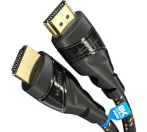 KabelDirekt 4K HDMI kabelis - 12,5 m - 4K@60Hz (īpaši vara līdz 18 Gbps un Ultra HD/4K, neilona apvalks, HDMI 2.0, ātrdarbīgs ar Ethernet, Blu-ray/PS5/Xbox Series X/Switch, melns)