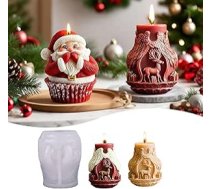 3D Ziemassvētku vecīša veidne sveču liešanai - DIY silikona veidne Ziemassvētku svecēm, ziepju ražošanai, epoksīdsveķu sveķu un ģipša dekorēšanai - ideāli piemērota Ziemassvētku dekorēšanai un dāvanām
