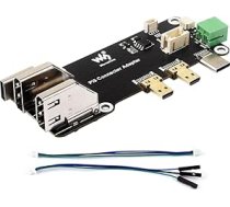 Micro HDMI uz HDMI adaptera plate Raspberry Pi 5 / Pi 4B, pārveido Micro HDMI interfeisu HDMI ligzdās, ērts HDMI ekrānu savienojums, divas 4K izejas