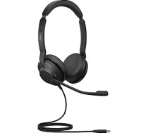 Jabra Evolve2 30 austiņas - Stereo austiņas ar trokšņu slāpēšanu - UC sertificētas - ar 2 mikrofonu zvanīšanas tehnoloģiju - USB-C kabelis - melnas krāsas