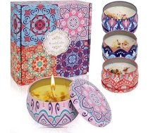 Aromatizētas sveces dāvanas sievietēm, 4 aromātisko sveču dāvanu komplekts, dabīgs sojas vaska aromterapijas sveču komplekts dzimšanas dienas, Ziemassvētku, Mātes dienas dāvanām