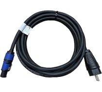 NWP barošanas kabelis 5 m powerCON Blue ar 230 V Schuko kontaktdakšu - 3 x 2,5 mm² - Gumijas šļūtenes kabelis - NAC3FXXA-W-L Power-In (zils)
