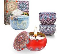 Aromatizēto sveču komplekts Dāvanu komplekts Aromatizēto sveču komplekts, dāvanas sievietēm, dāvanas sievietēm, dāvanas sveču komplekts, Ziemassvētku dāvanas sievietēm, 4 gabali aromterapijas sveces stresa mazināšanai