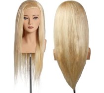 Elena L'IMAGE Frizētavas galva ar 50 cm īstiem matiem ar skropstām