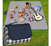 Piknika sega Ūdensnecaurlaidīgs pludmales paklājs 200 x 300 cm Mazgājams, viegls ar rokturi Navy Check Pārgājieniem, ceļojumiem, kempingiem, parkiem