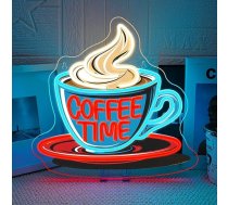 Coffee Time Neon Sign, kafijas LED Sign, kafijas LED Sign, kafijas neona zīme, gaismas zīmes, piemērojams dekorēšanai vietās, piemēram, kafejnīca, kafijas stūrī, kafijas ratiņi ceļošanai, dzērienu veikals, virtuve