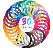 30 krāsu 3D pildspalvu 3D pildspalvas, saderīgas ar Filapen 3D drukāšanas pildspalvu 1,75 mm PCL pavedienu zemas temperatūras 3D pildspalvai, 10 pēdas katrai krāsai, nav piemērots 3Doodler Start + pildspalvai