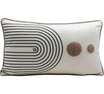 Kare Design Magnētiskais spilvens, melns/balts/bēšs, noņemams pārvalks ar rāvējslēdzēju, ar pildījumu, abstrakts dizains, dekoratīvs spilvens, mājas aksesuārs, samta auduma pārvalks, 50 x 30 cm (H x W)