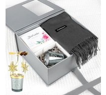 Dāvanas sievietēm Ziemassvētki, aromātiskās sveces Dāvanu komplekts sievietēm ar rotējošu sveču turētāju ar kašmira šalli Ziemas dāvanas labākajam draugam Mamma Ziemassvētkiem Valentīna diena Dzimšanas diena