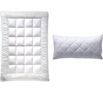 Billerbeck 5104690001 Šķiedras sega E21 King UNO Medium - Vissezonas sega 135 x 200 cm, balta & E22 Wash Star Fibre Cushion 040 x 080 cm