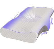 Good Nite Cervical Vertebra Contours Memory Foam spilvens kakla un plecu sāpēm Ortopēdiskais spilvens sānu muguras un vēdera miegam ar noņemamu pārvalku 36 x 60 x 13/10 cm (balts)
