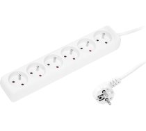 98-721# Pagarinātājs pr-670p 6 ligzdu ar zemējumu 3m balts 3x1,5mm