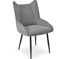 Light Grey Dining Room Chair without Armrests, Modern Linen Polyester Mix Chair with Adjustable Feet, Ergonomic Seat Comfort for Living Room, Office or Bedroom, Set of 1