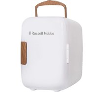 Russell Hobbs RH4CLR1001SCW Mini Fridge Portable 4L/6 Cans AC/DC Cooler and Warmer for Drinks Cosmetics Makeup Skin Care Scandinavian Style White Wood Effect