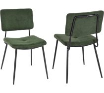 MEUBLE COSY Dining Room Chairs Set of 2 Retro Kitchen Chairs Ergonomic Living Room Chair Office Chair Armchair with Backrest Seat Made of Fabric Metal Legs
