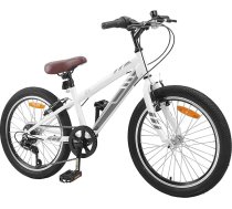 Gecheer kalnu velosipēds 20 collas 6 ātrumu 5-8 gadus veciem bērniem Balts, bērnu velosipēds jauniešiem braukšanai pa ceļiem, meža takām un ģimenes izbraucieniem 42009746