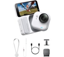 Insta360 GO Ultra Must-Have Bundle Polar White Hands Free 4K mini kamera, viegla un mobilā, augsta kvalitāte vājā apgaismojumā, lietojama jebkur, FlowState stabilizācija, ūdensizturīga līdz 10 m, velosipēda un skriešanas kamera