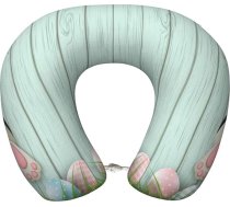 Balts zaķa paklājs un Lieldienu olas Ceļojuma spilvens Memory Foam kakla spilvens Atbalsts Lidmašīnas spilvens ceļojumiem, miega atpūtai, automašīnā, vilcienā un mājās