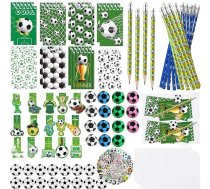 Bērnu futbola svētku dāvanu maisiņi, 155 gab. iepakojums, futbola motīva dekorācijas, dzimšanas diena, bērnu dzimšanas dienas svētku maisiņš ar dzēšgumijām, asināmo, zīmuļiem, grāmatzīmēm, piezīmju bloknotiem, motīva uzlīmēm un z
