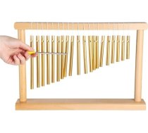 Vējspēle-perkusija Vējspēle ar 20 toņiem, viena rinda augšā, zelta krāsas metāla stieņi, instrumenta sitamie, piemērota jogai, klases telpas dekorēšanai